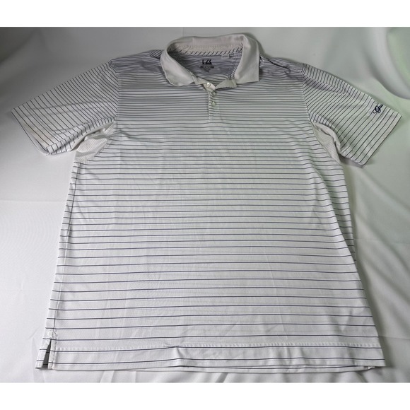 Cutter & Buck Striped Golf Polo Shirt CB‎ DryTec Moisture Wicking Size XL Mens - Picture 1 of 9